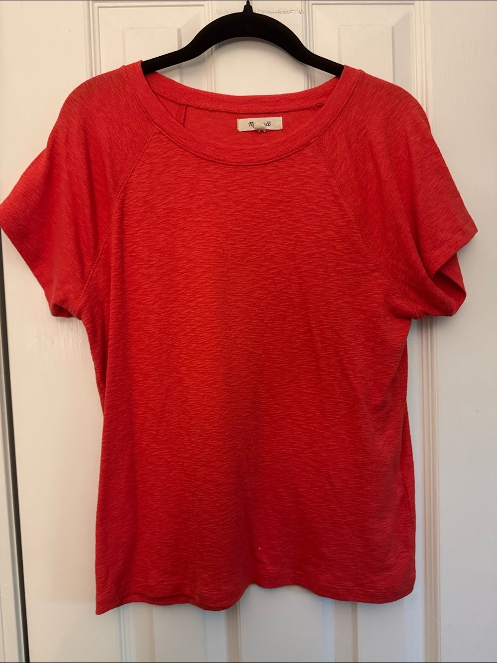 EUC Madewell Westville Raglan Tee In Blood Orange